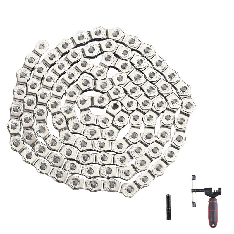 WEEROCK KMC BMX Single Speed Bike Chain 1 Speed Half Link High Strength Bicycle Chains 1/2" x 1/8" x 100 Links - Image 1
